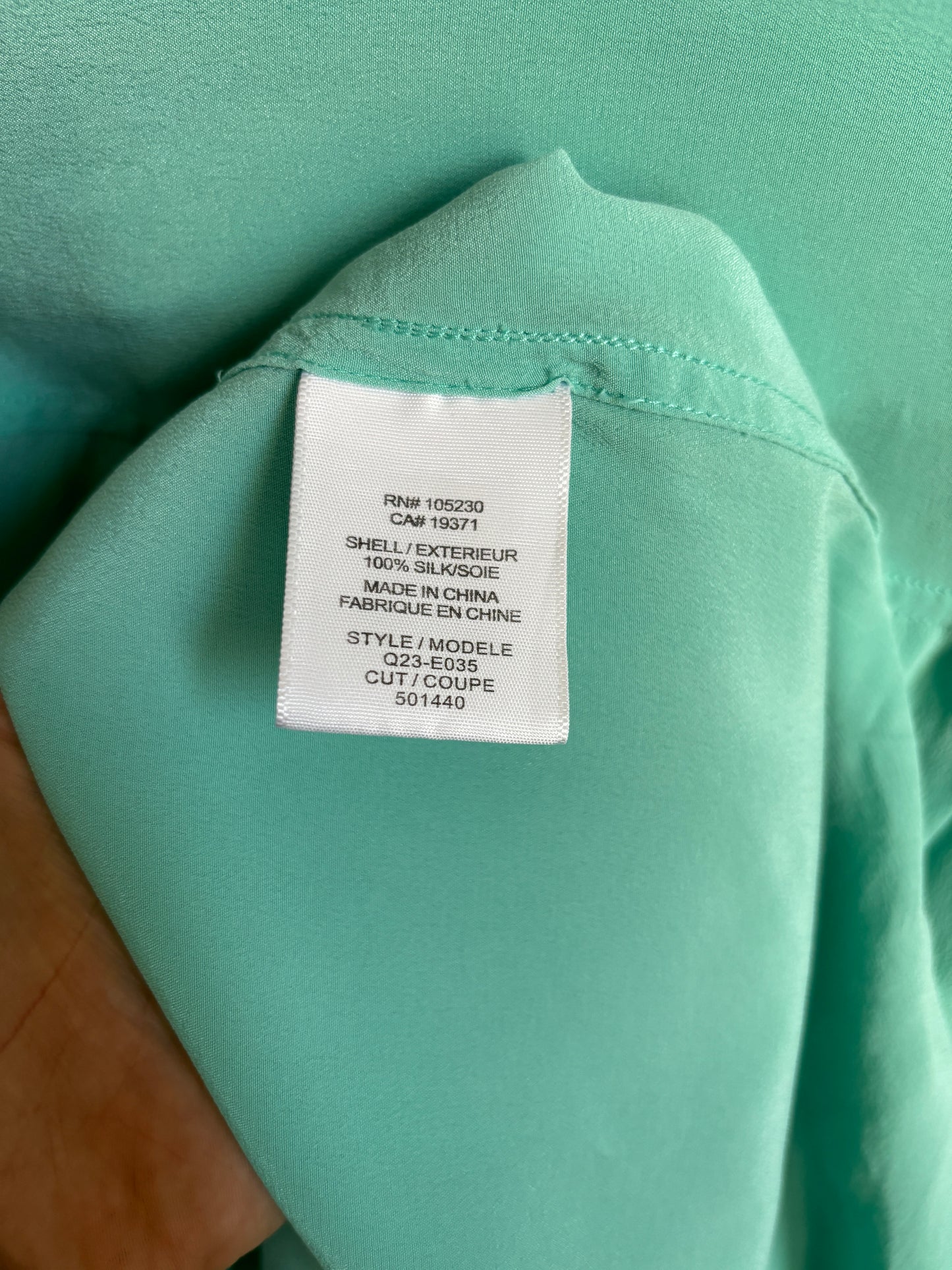 c.2000 Turquoise Equipment Silk Shirt