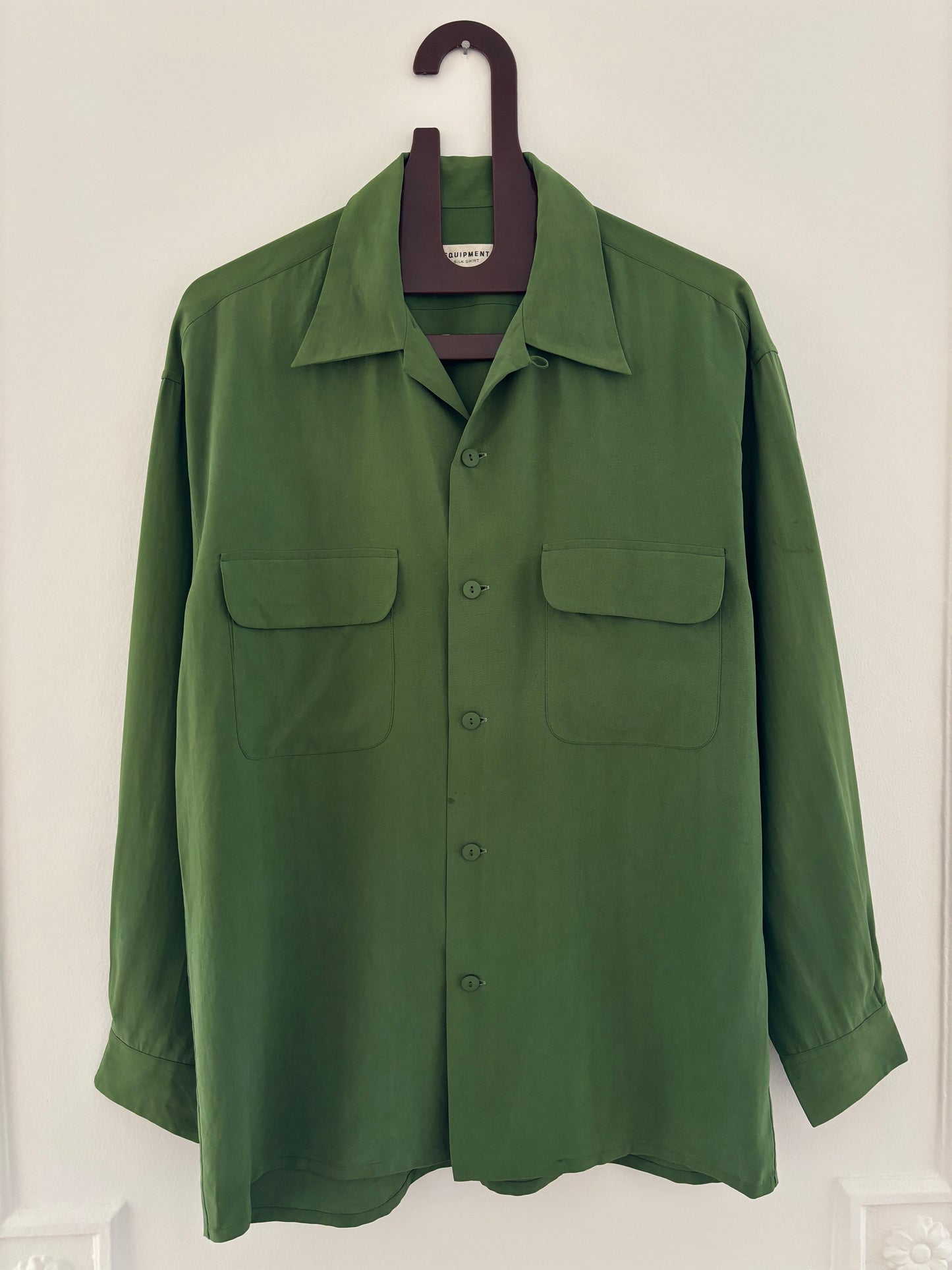 c.1990 Green Equipment Silk Shirt