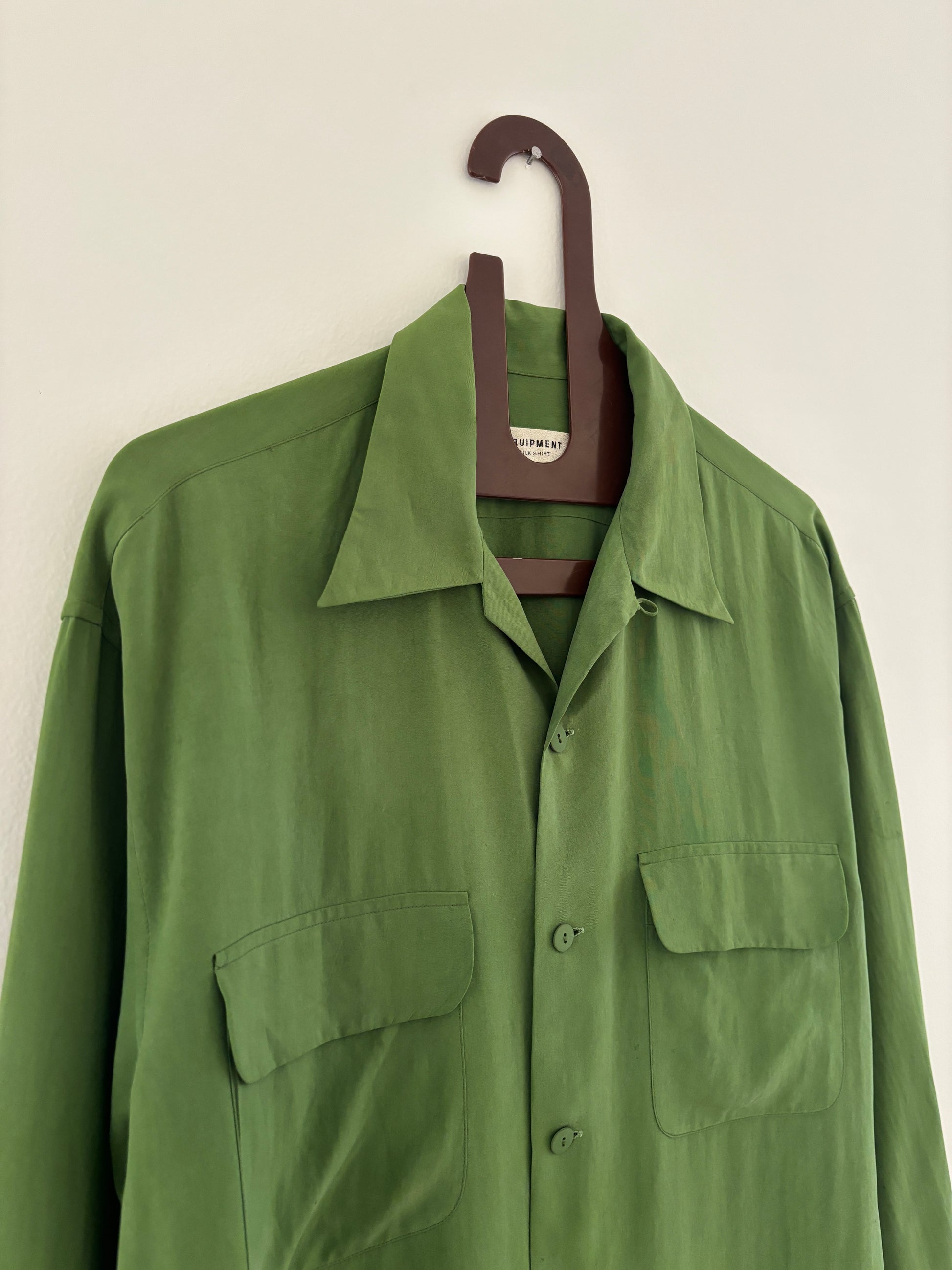 c.1990 Green Equipment Silk Shirt