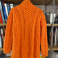 c.1990 Orange Handknitted Blanc Bleu pullover