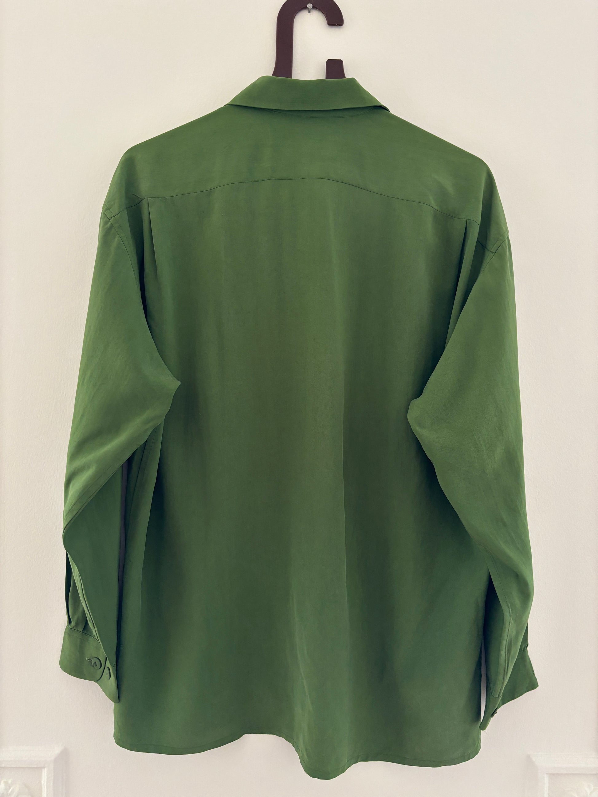 c.1990 Green Equipment Silk Shirt