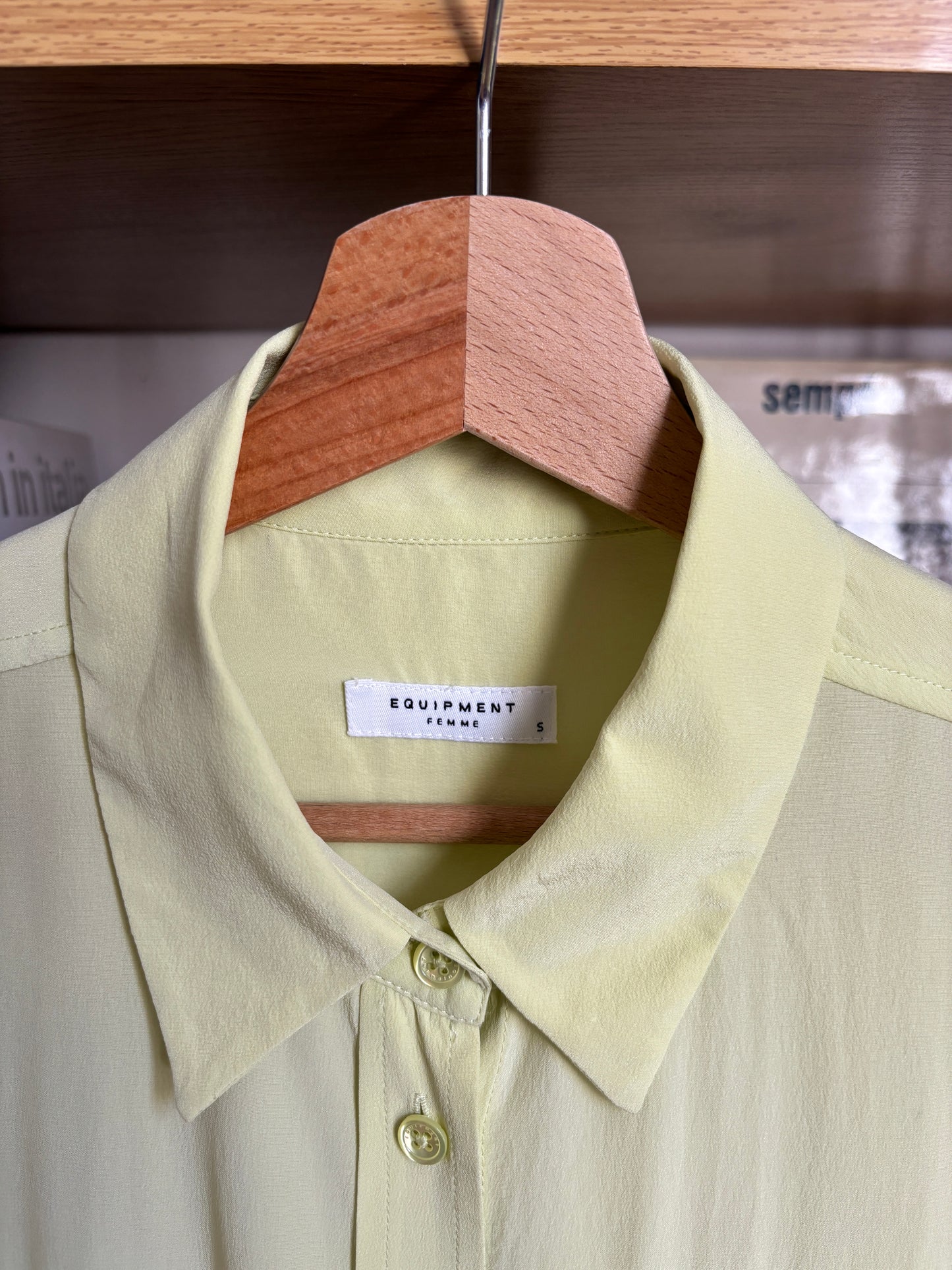 c.2000 Lemon Yellow Equipment Silk Shirt