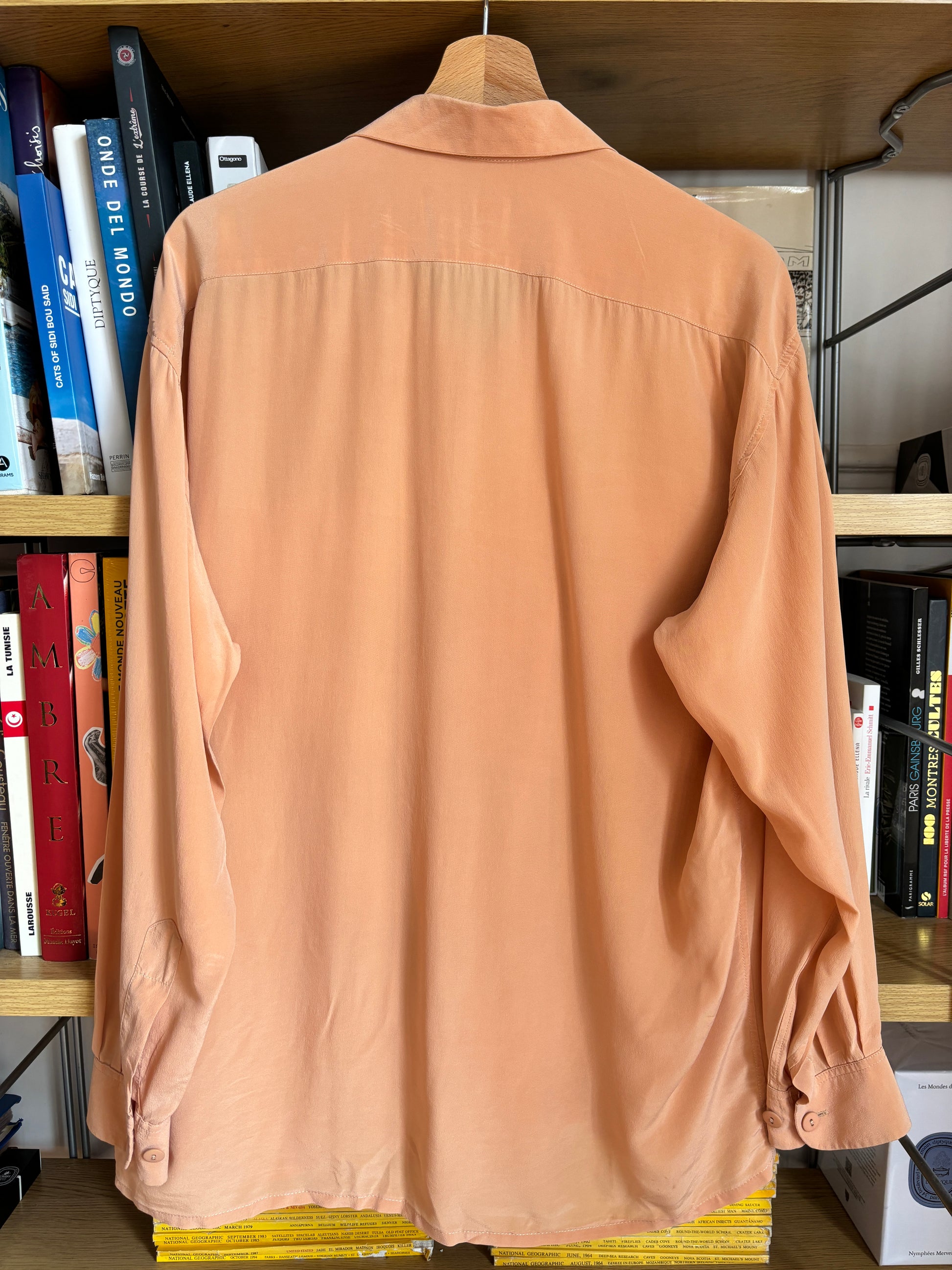 c.1990 Peach Equipment Silk Shirt