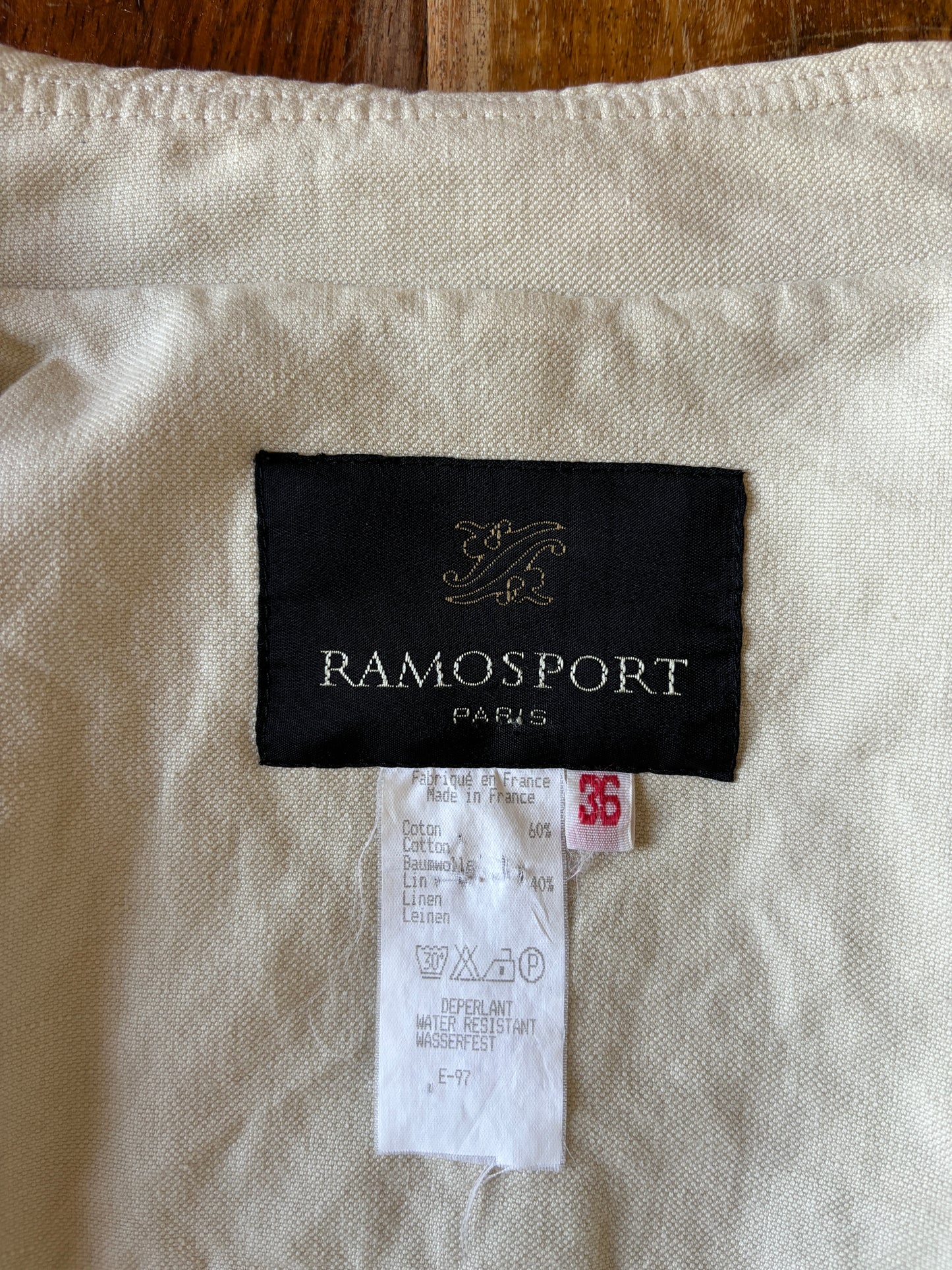 c.1990 Veste de Saison Ramosport Café Society