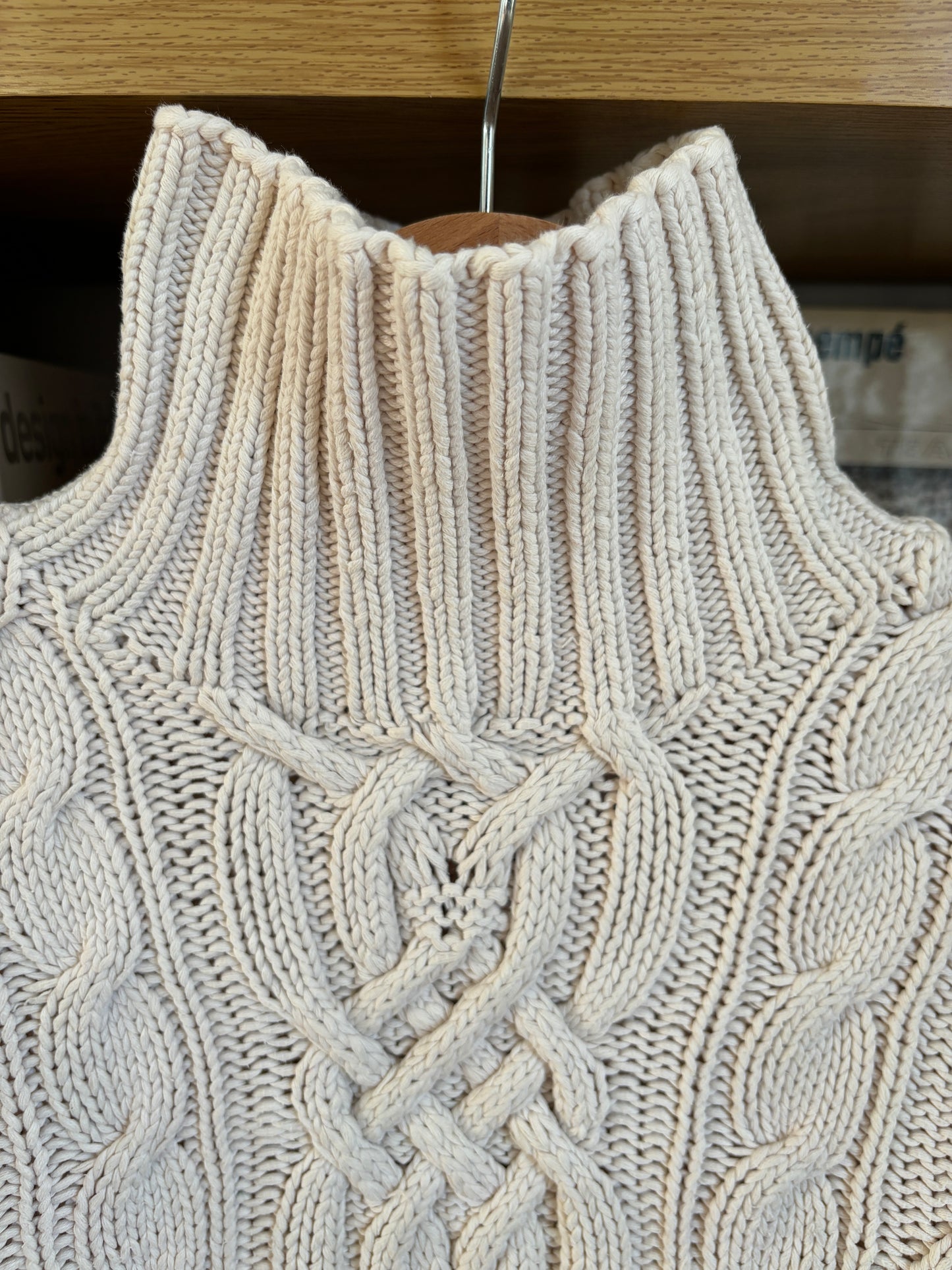 c.1990 Handknitted Blanc Bleu pullover