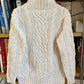 c.1990 Handknitted White Blue pullover