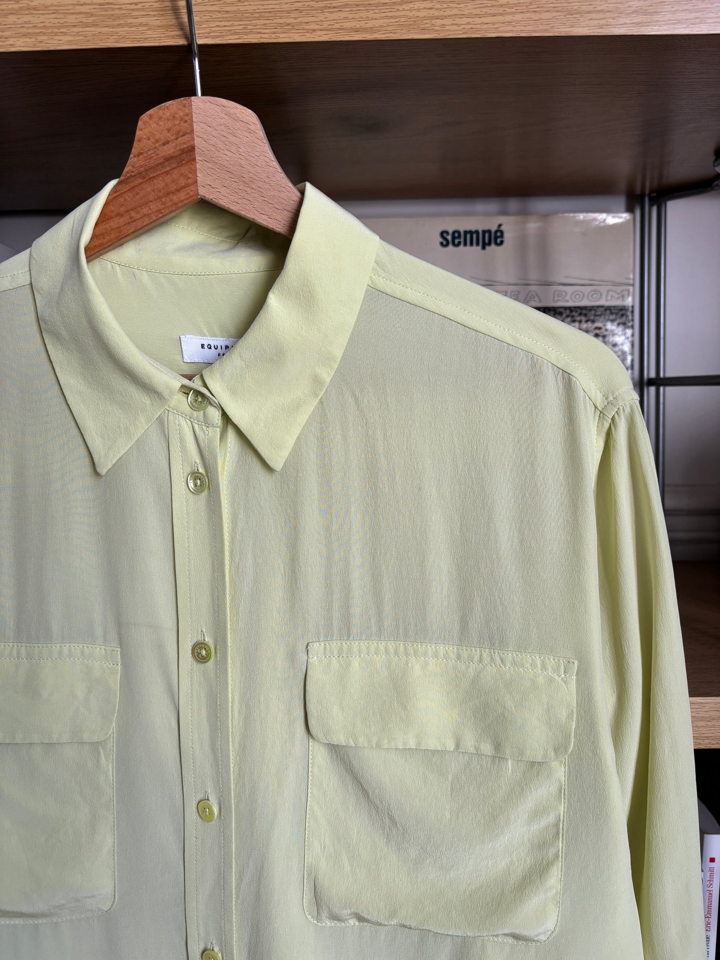 c.2000 Lemon Yellow Equipment Silk Shirt