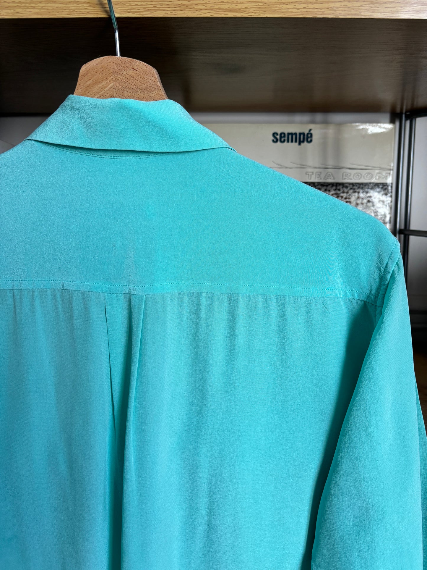 c.2000 Turquoise Equipment Silk Shirt