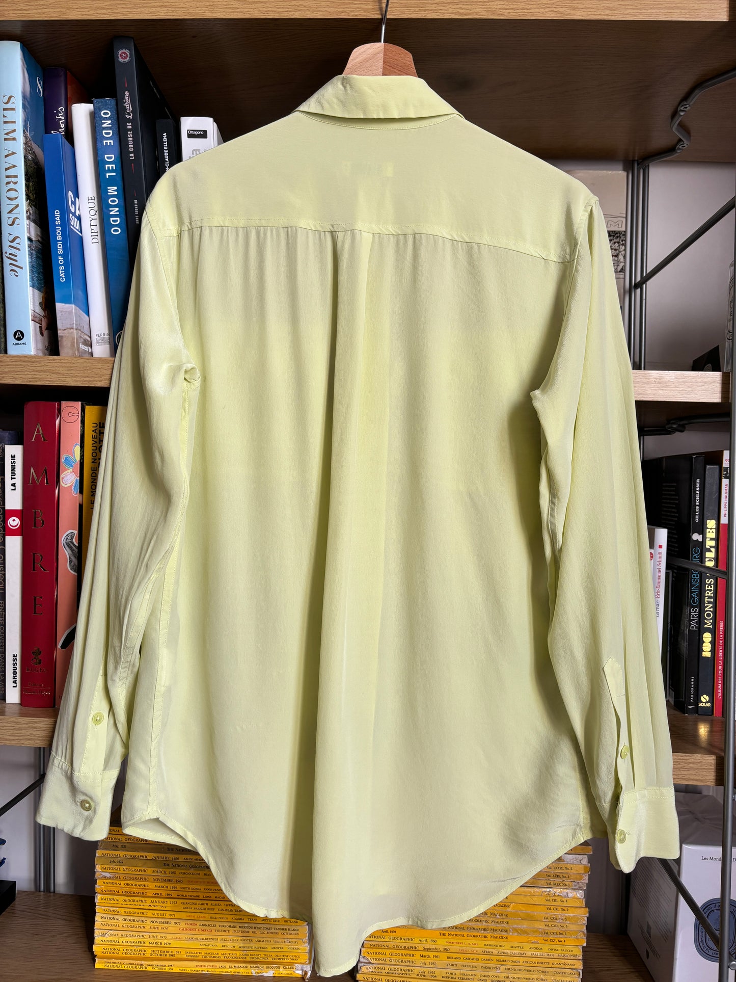 c.2000 Lemon Yellow Equipment Silk Shirt