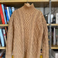 c.1990 Brown Handknitted Blanc Bleu pullover