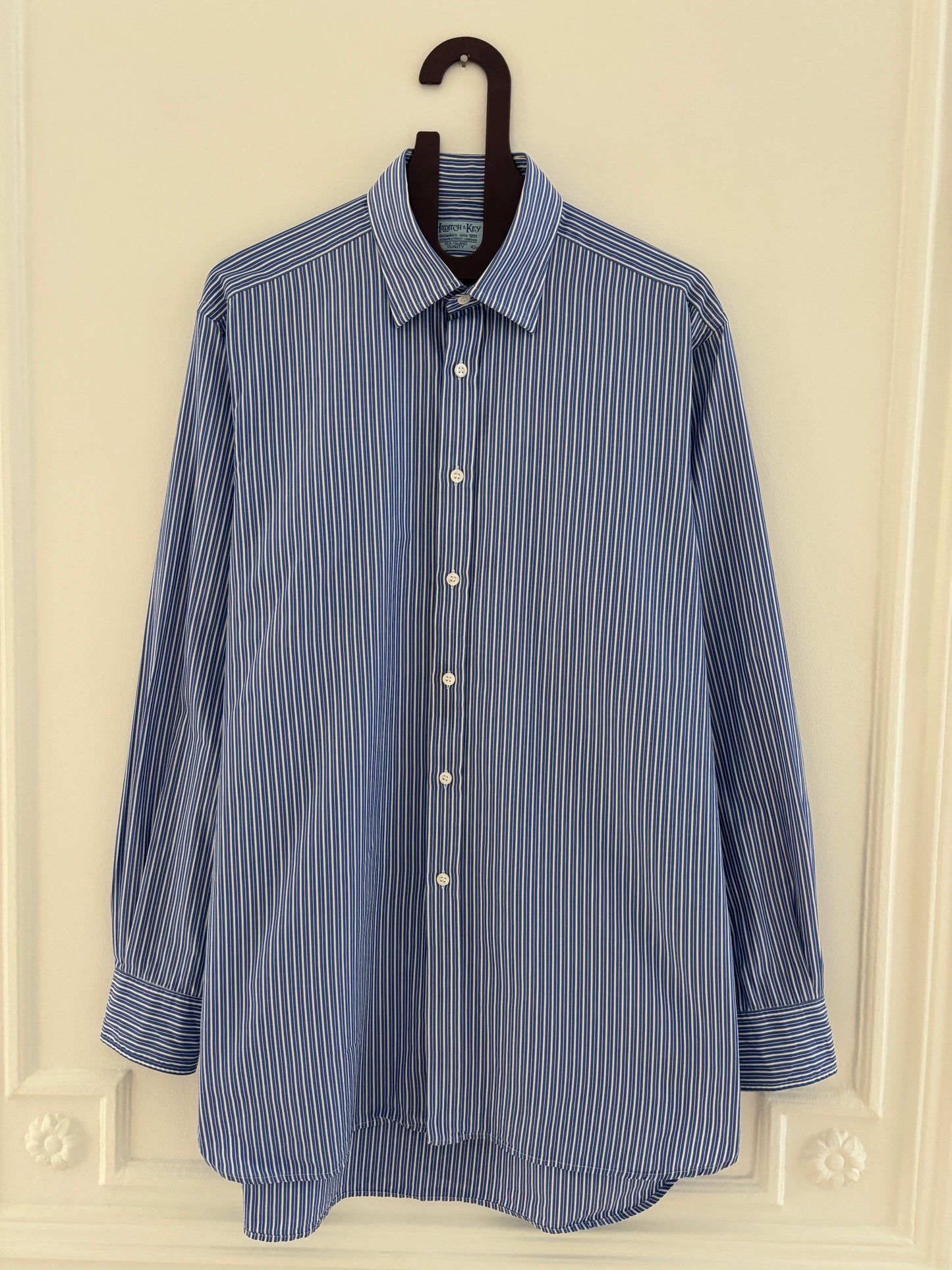 c.1990 Hilditch & Key striped Classic Shirt