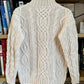 c.1990 Handknitted White Blue pullover