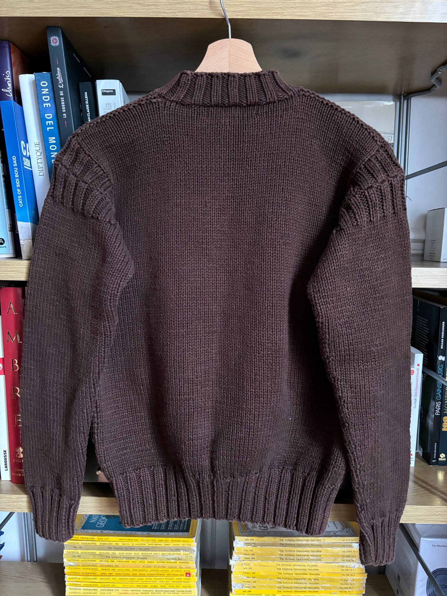 c.1990 Handknitted Blanc Bleu pullover