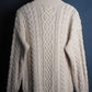 c.1980 Hand Knitted Blanc Bleu Pullover