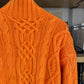 c.1990 Orange Handknitted Blanc Bleu pullover