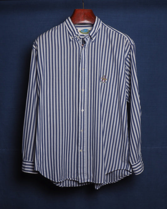 c.1990 Façonnable Blue Striped Shirt