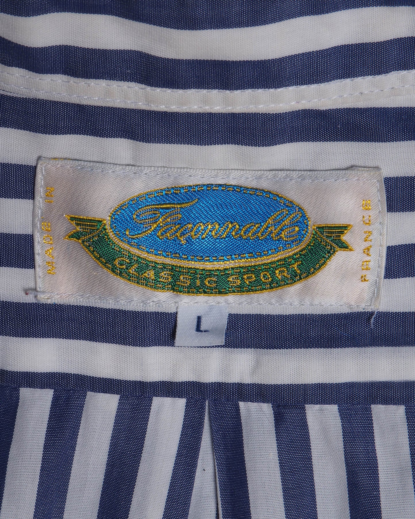 c.1990 Façonnable Blue Striped Shirt