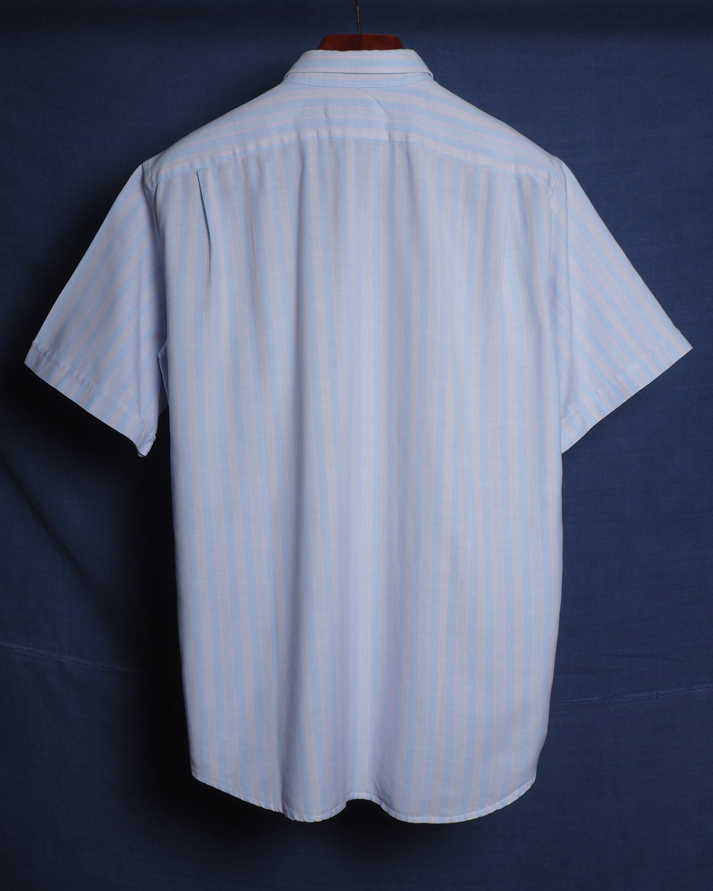 c.1990 Façonnable Light Blue & Pink Striped Blouse