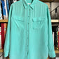 c.2000 Turquoise Equipment Silk Shirt