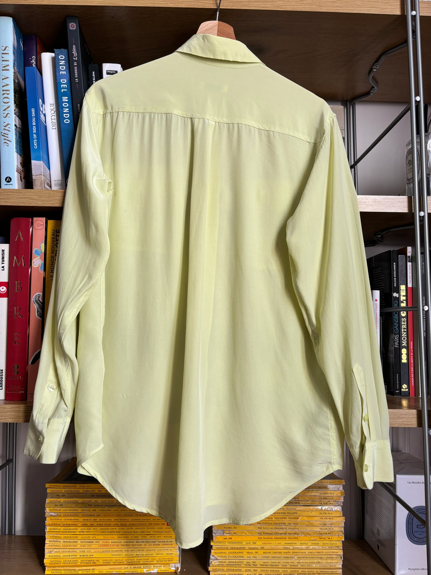 c.2000 Lemon Yellow Equipment Silk Shirt