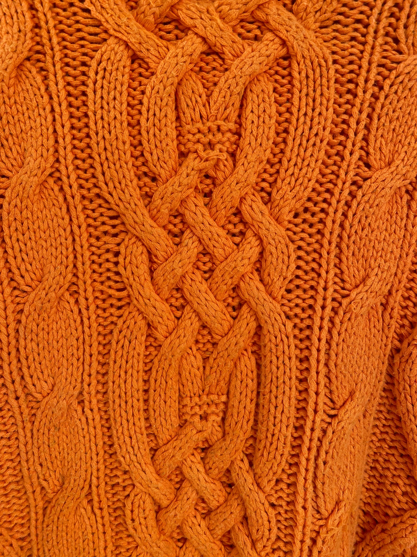 c.1990 Orange Handknitted Blanc Bleu pullover