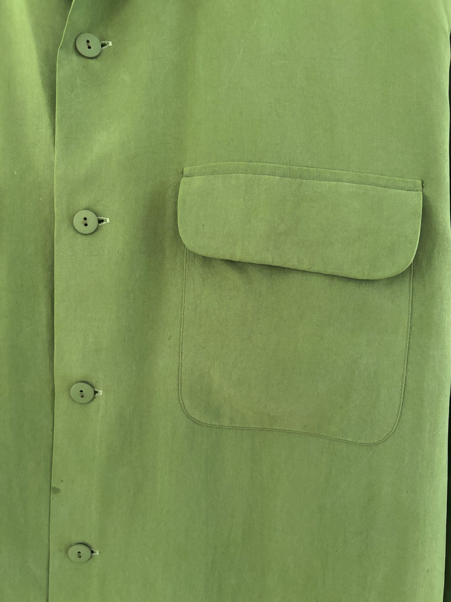 c.1990 Green Equipment Silk Shirt