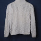 c.1990 Hand Knitted Blanc Bleu Pullover - Size S