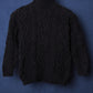 c.1990 Hand Knitted Blanc Bleu Pullover - Size S