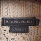 c.1980 Hand Knitted Blanc Bleu Pullover