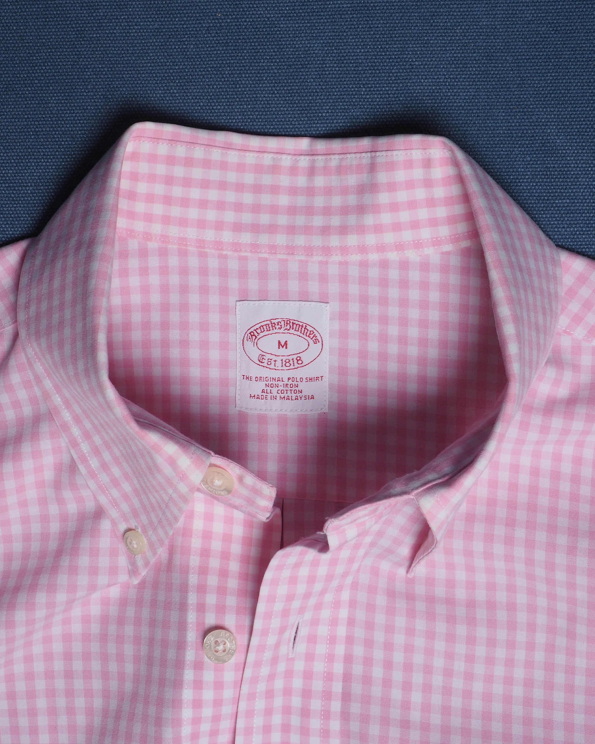 c.1990 Brooks Brothers Pink Checkered Shirt