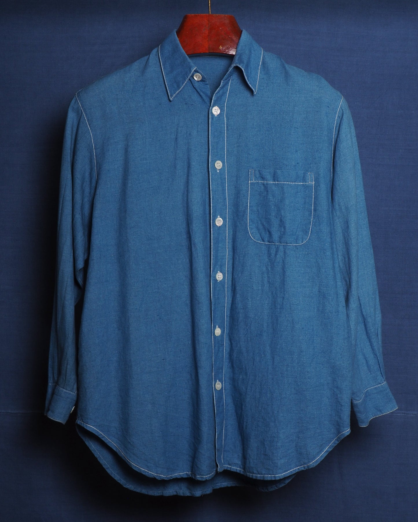 c.1980 Equipment Blue Linen Shirt