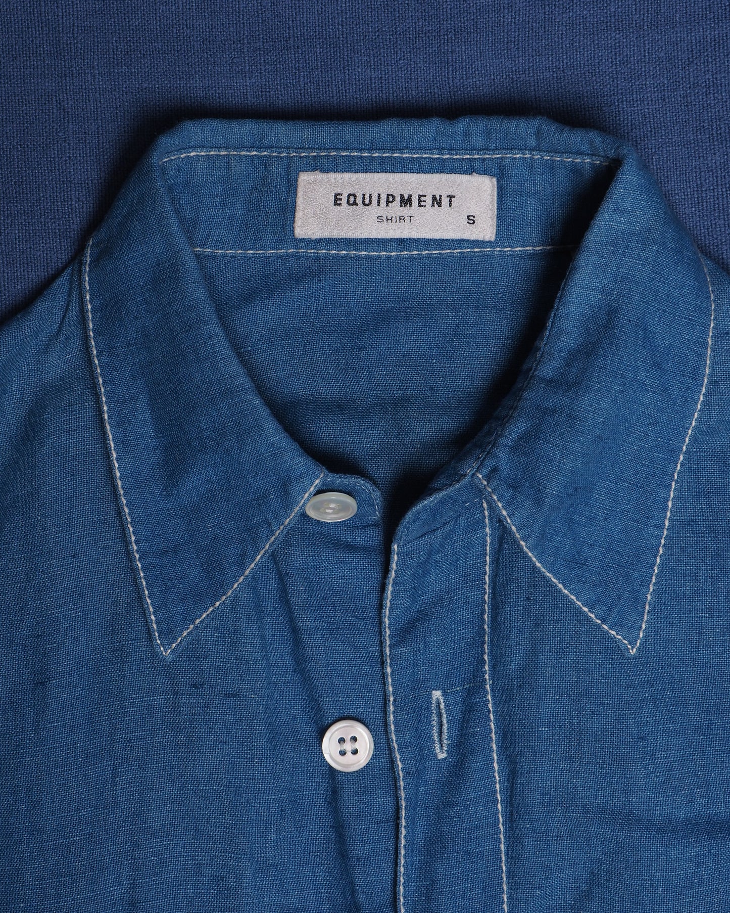 c.1980 Equipment Blue Linen Shirt