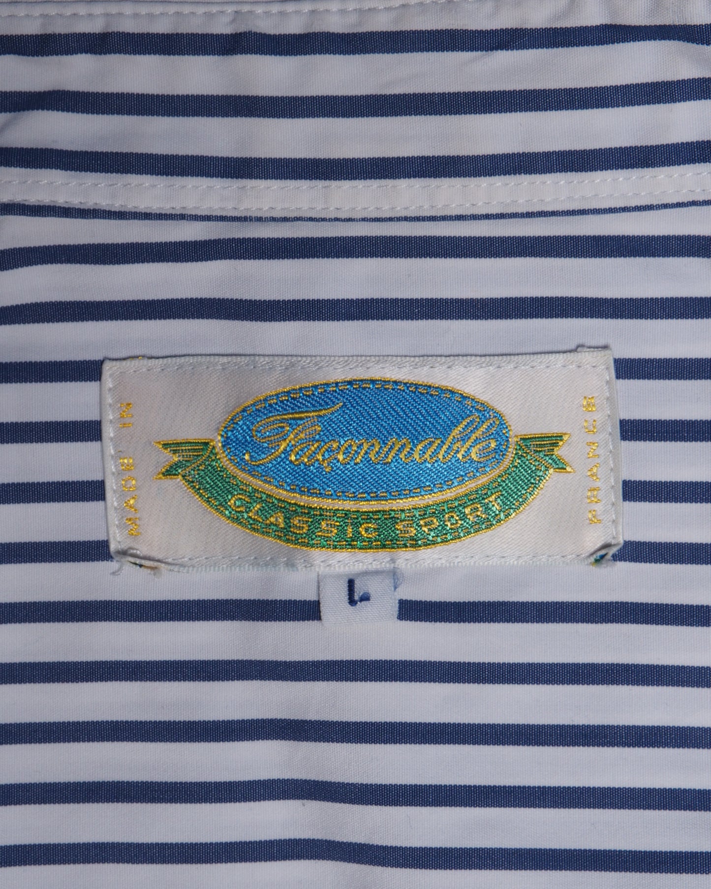 c.1990 Façonnable Blue Striped Blouse