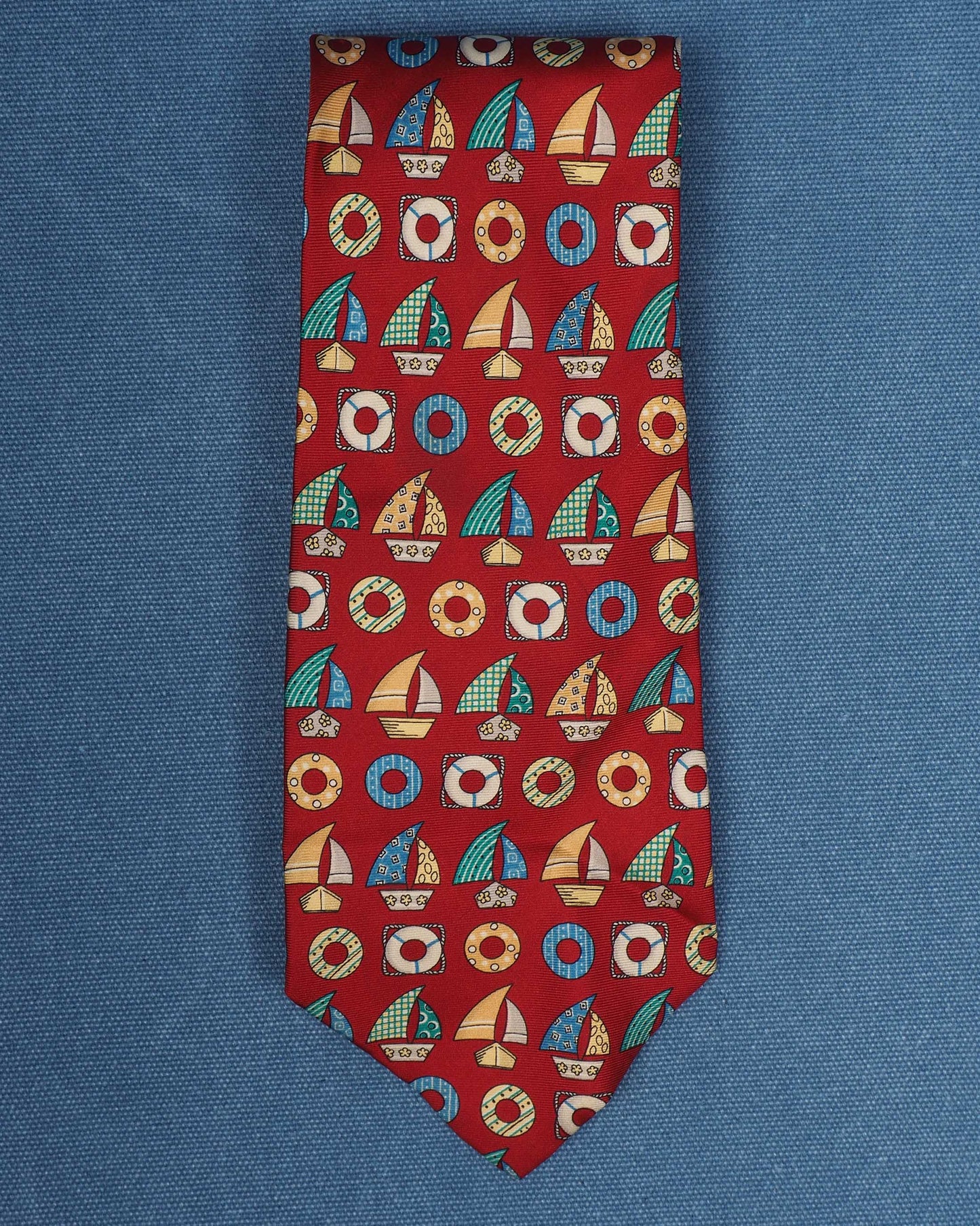 c.1980 Olly Gan Sailing Boat Tie