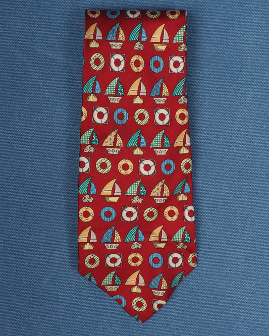 c.1980 Olly Gan Sailing Boat Tie