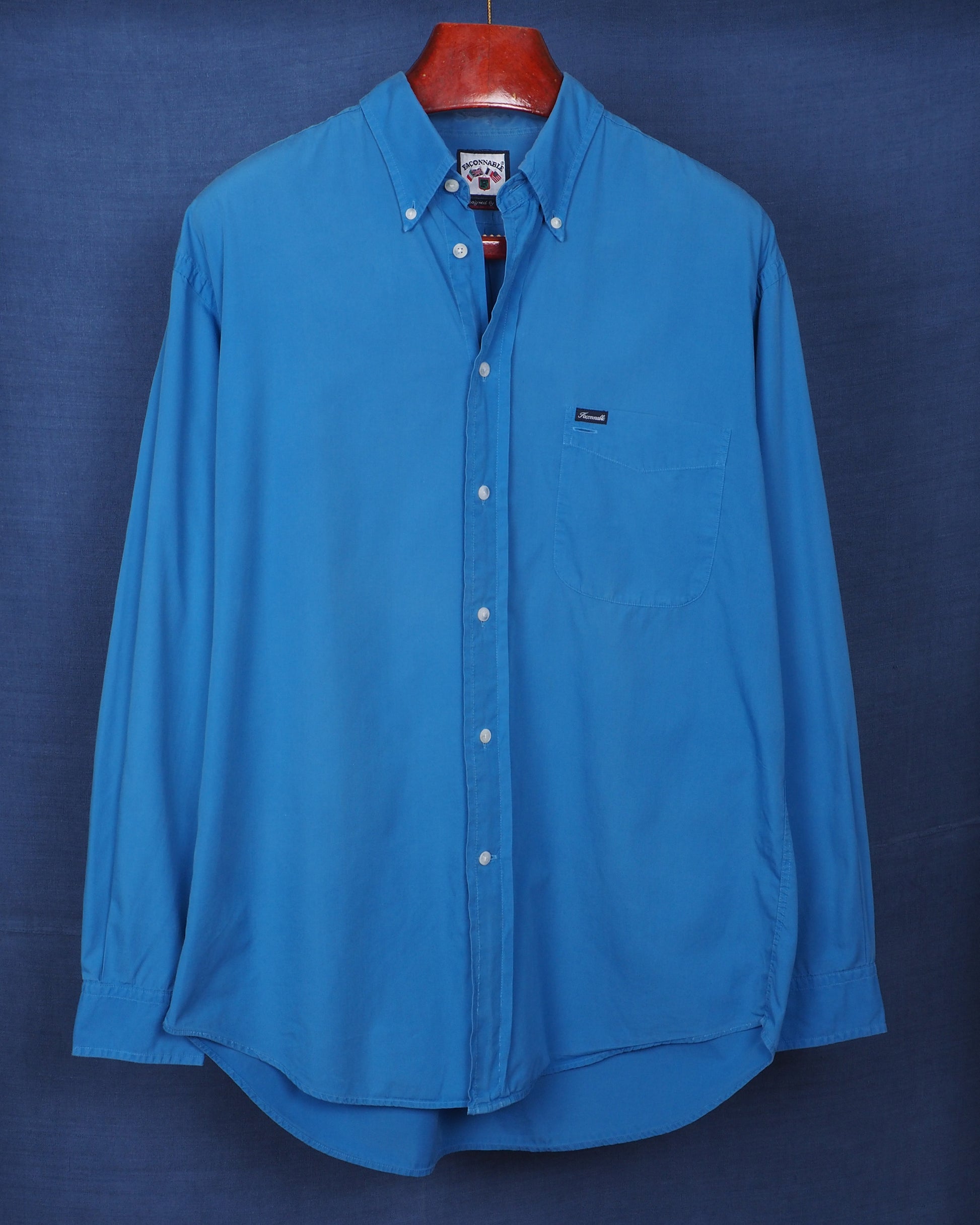 c.1990 Façonnable Blue Shirt - Size L