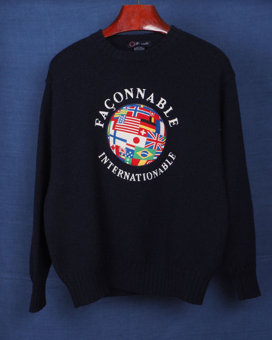 c.1990 "Façonnable Internationable" Wool Pullover - Size L