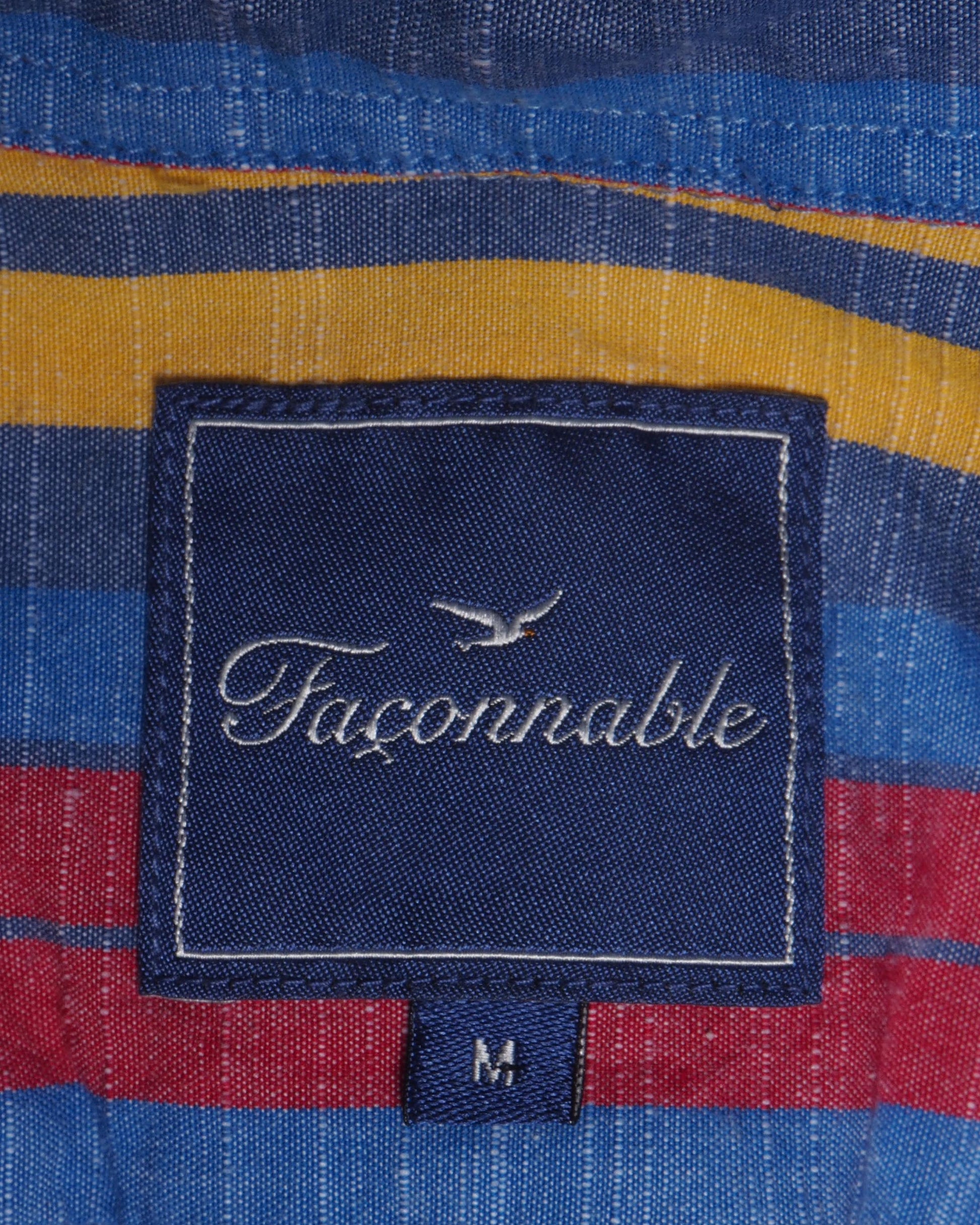 c.1990 Façonnable Linen Striped Shirt