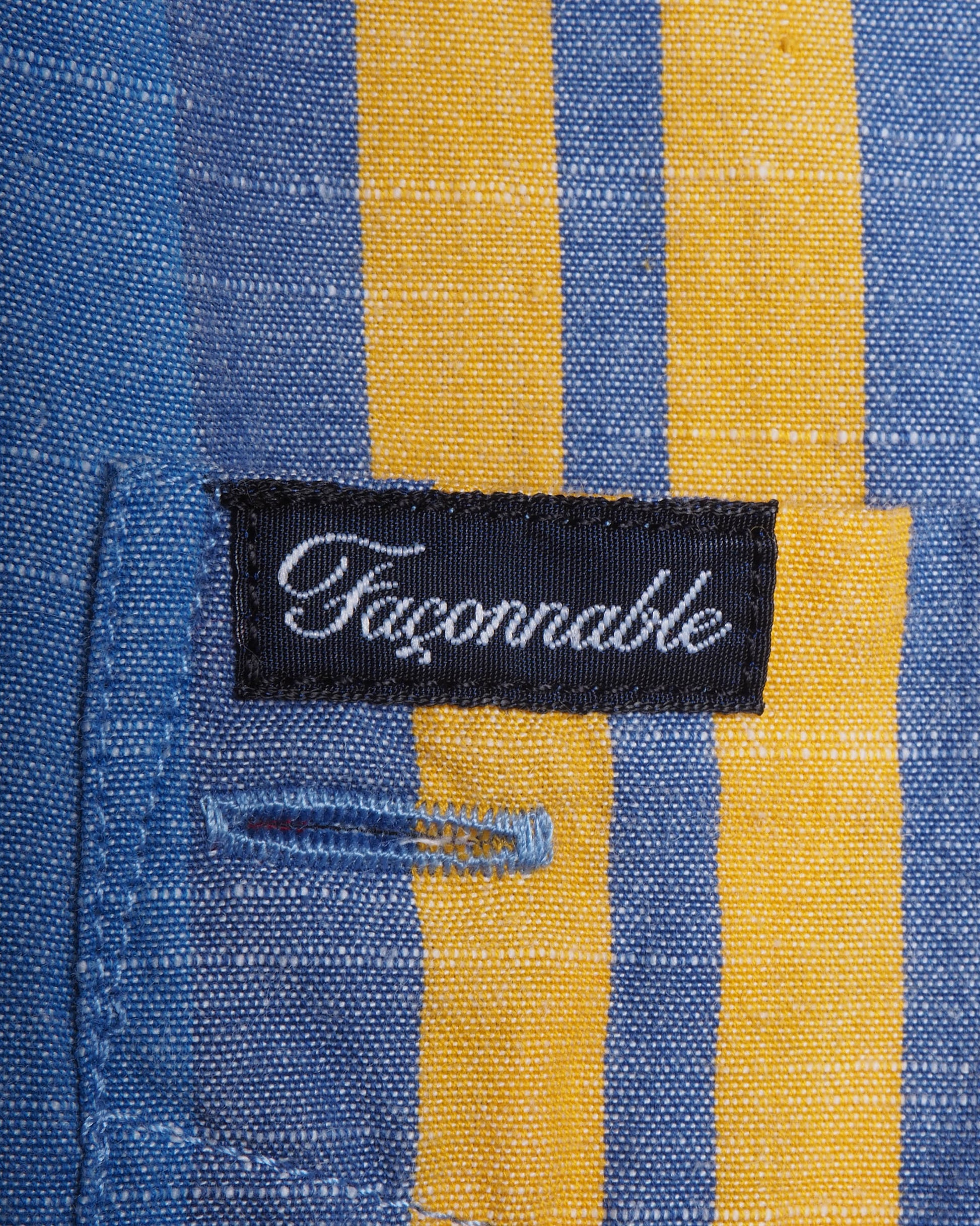 c.1990 Façonnable Linen Striped Shirt