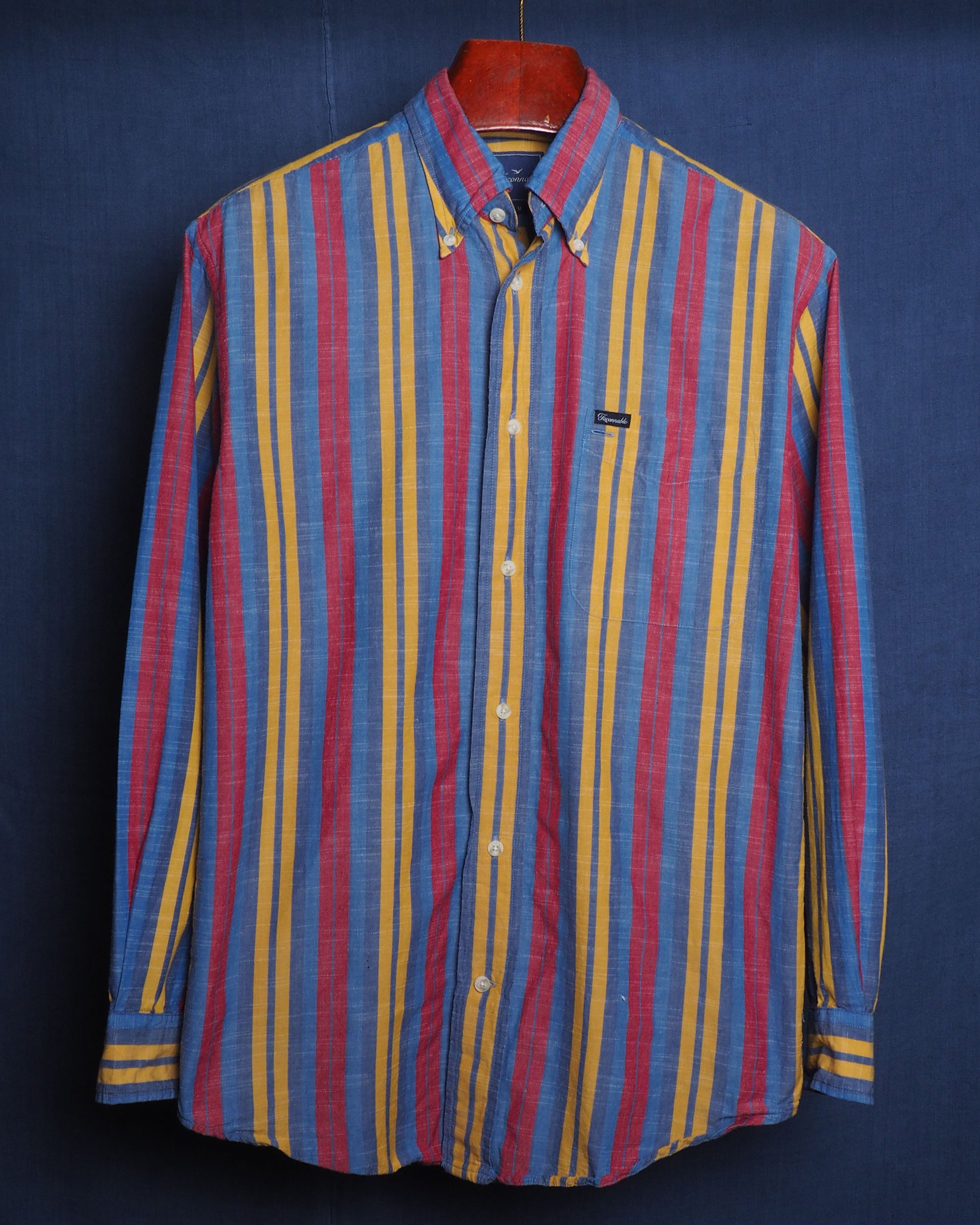 c.1990 Façonnable Linen Striped Shirt