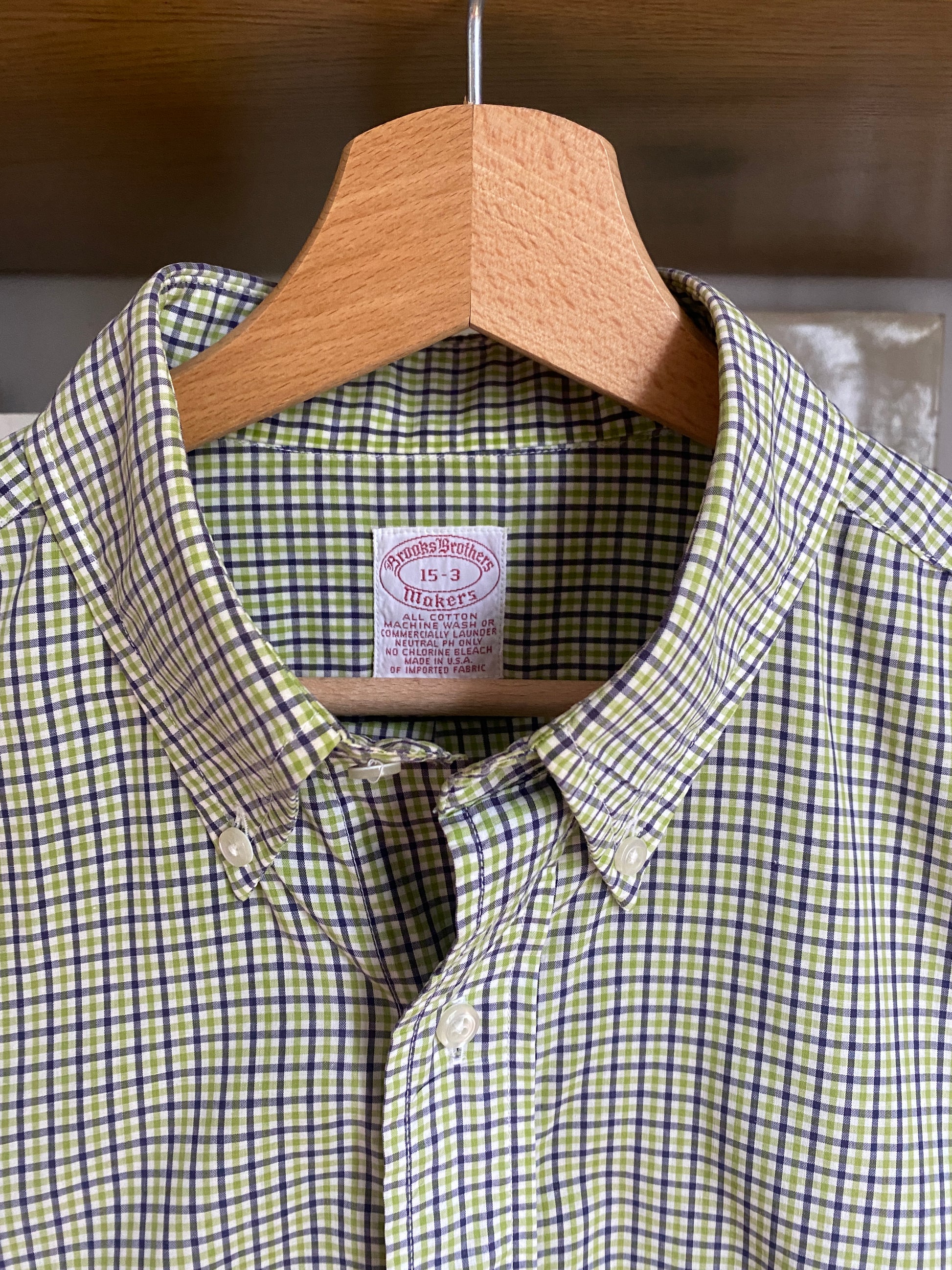 c.1990 Brooks Brothers plaid 15 - 3 shirt