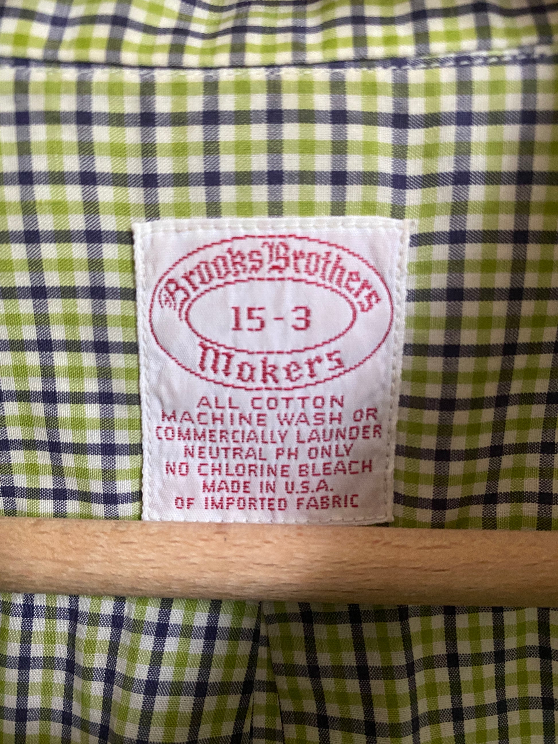 c.1990 Brooks Brothers plaid 15 - 3 shirt