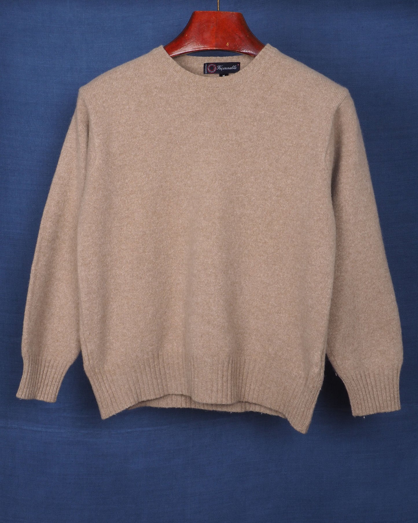 c.1980 Façonnable Beige Wool Pullover by Albert Goldberg - Size S