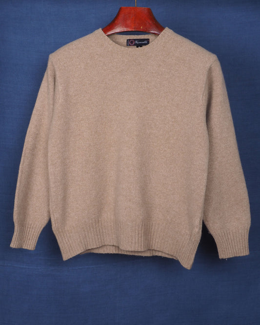 c.1980 Façonnable Beige Wool Pullover by Albert Goldberg - Size S