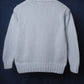 c.1990 Hand Knitted Blanc Bleu Pullover - Size S