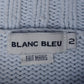 c.1990 Hand Knitted Blanc Bleu Pullover - Size S