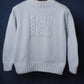 c.1990 Hand Knitted Blanc Bleu Pullover - Size S