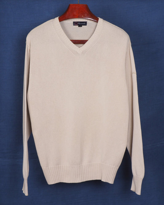 c.1980 Façonnable V Collar Cotton Pullover - Size M