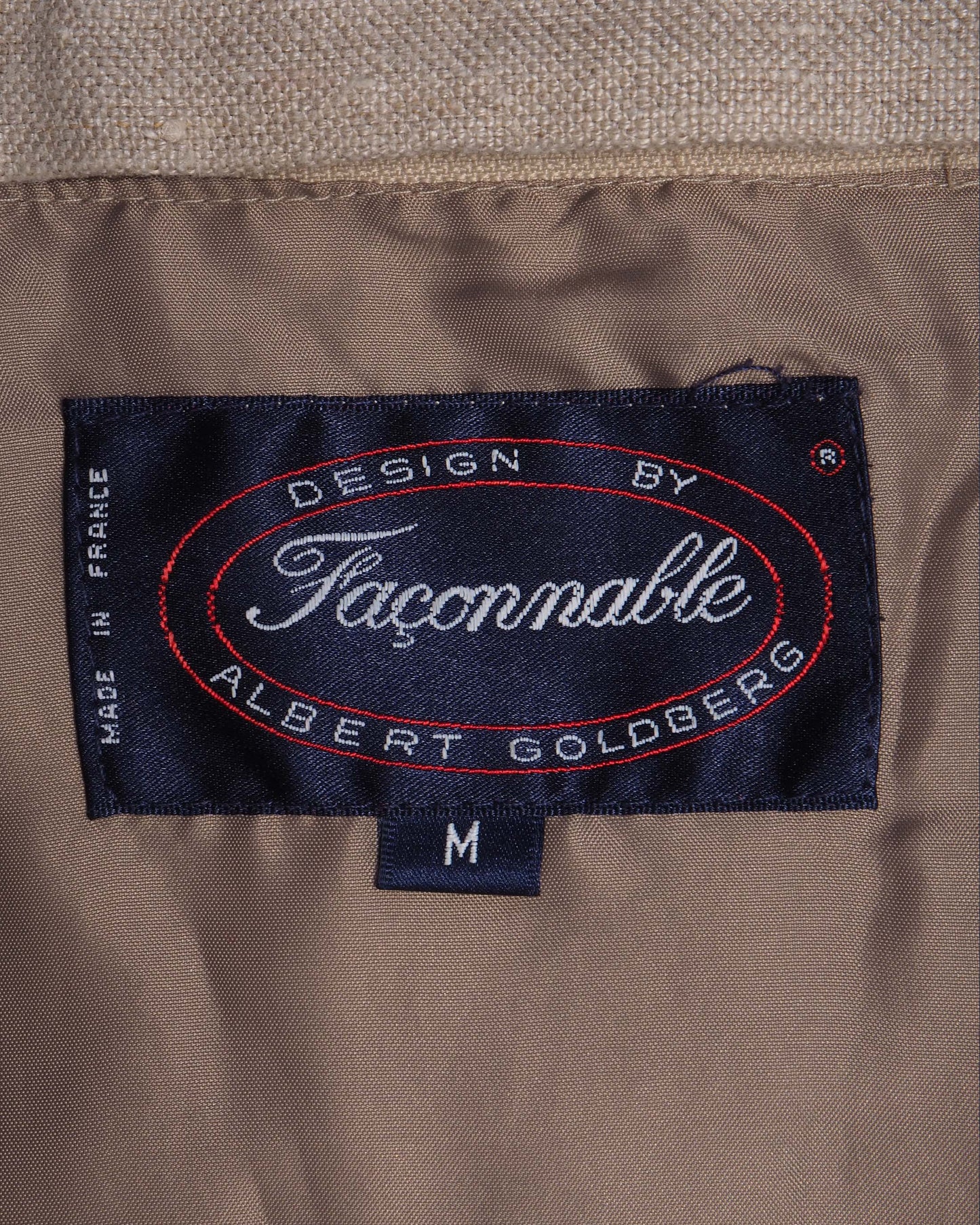 c.1990 Façonnable Linen Safari jacket by Albert Goldberg - Size M