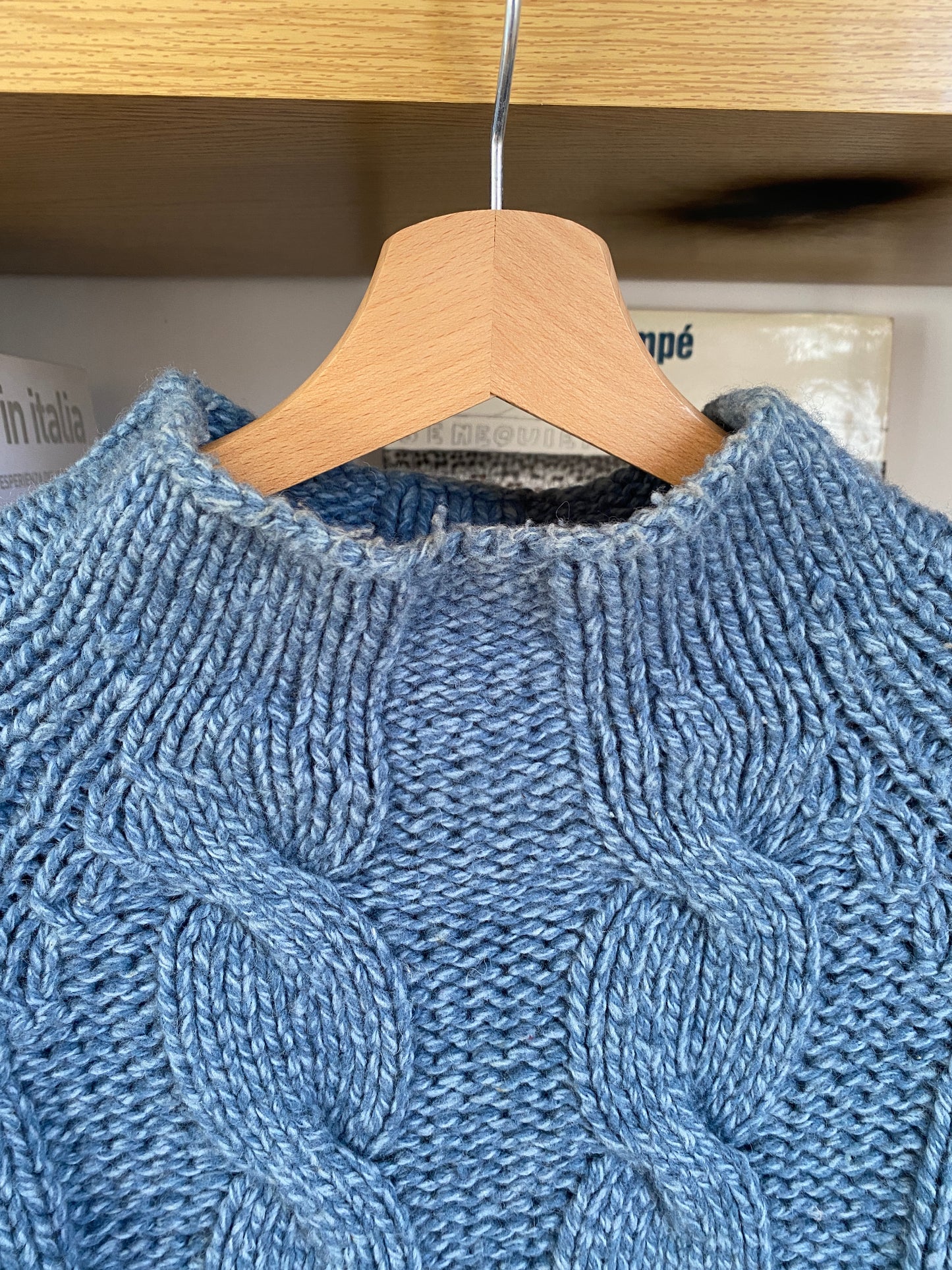 HandKnitted Bleu Blanc pullover